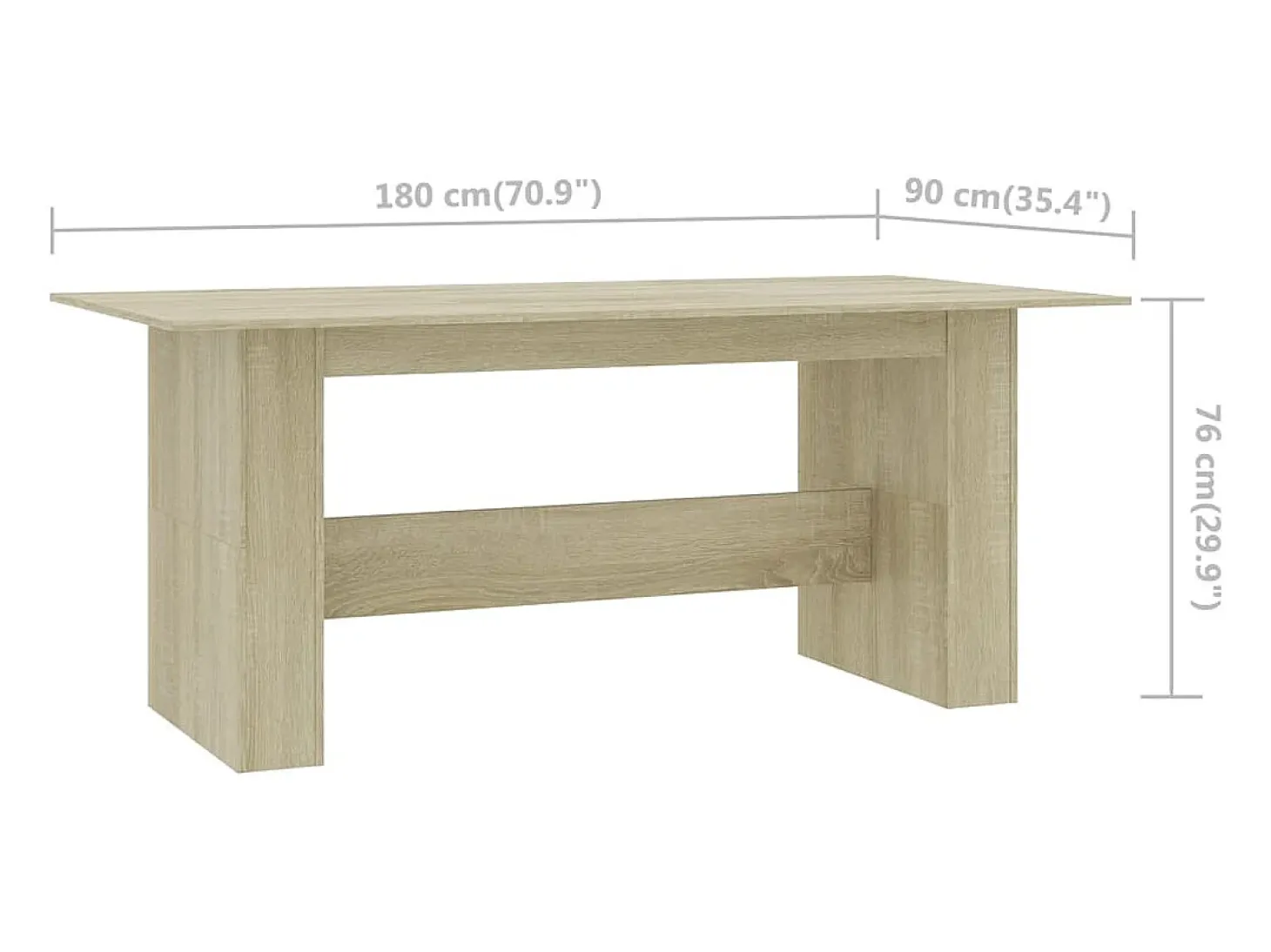 Mesa de comedor madera de ingeniería roble Sonoma 180x90x76 cm