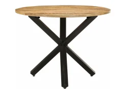 Mesa de comedor madera de mango rugosa redonda 100x100x75 cm