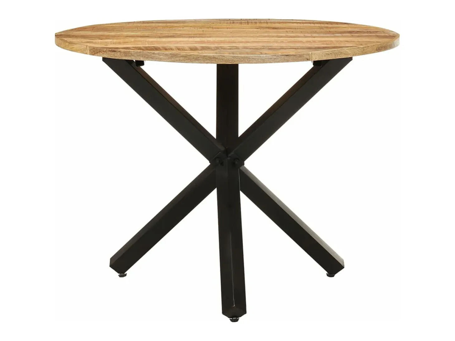 Mesa de comedor madera de mango rugosa redonda 100x100x75 cm