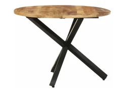 Mesa de comedor madera de mango rugosa redonda 100x100x75 cm