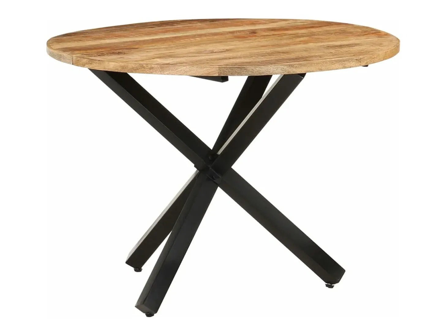 Mesa de comedor madera de mango rugosa redonda 100x100x75 cm