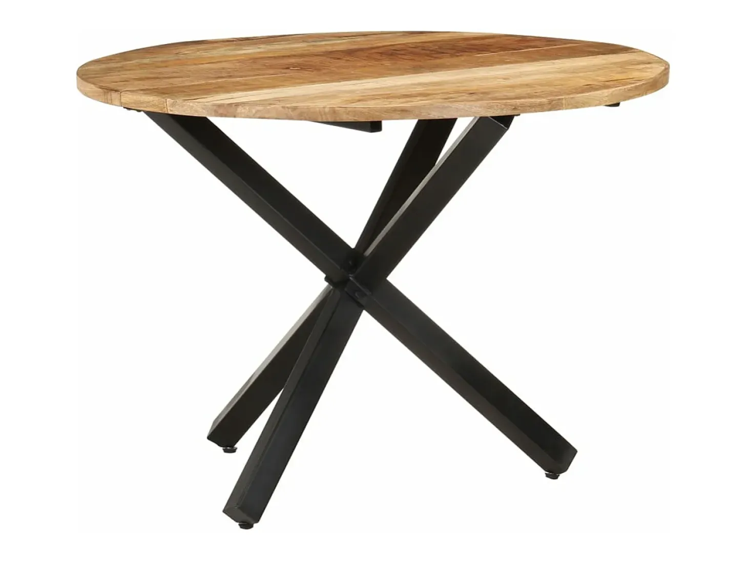 Mesa de comedor madera de mango rugosa redonda 100x100x75 cm