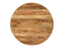 Mesa de comedor madera de mango rugosa redonda 100x100x75 cm