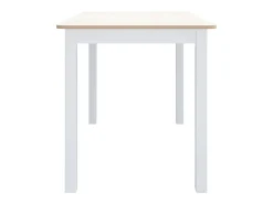 Mesa de comedor madera de caucho blanco y marrón 114x71x75 cm ES446996