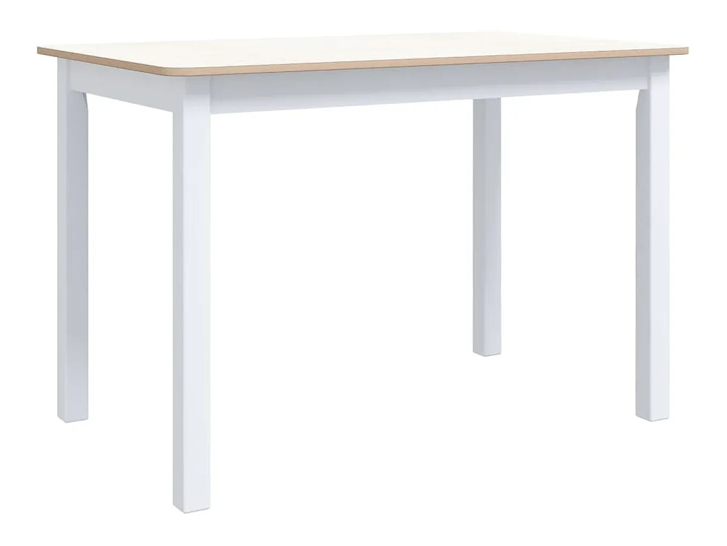 Mesa de comedor madera de caucho blanco y marrón 114x71x75 cm ES446996