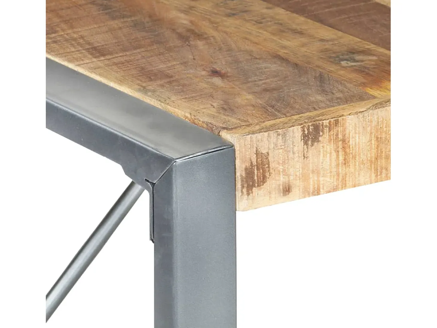 Mesa de comedor madera de mango rugosa 140x140x75 cm ES197401