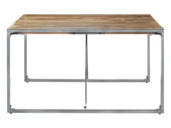 Mesa de comedor madera de mango rugosa 140x140x75 cm ES197401