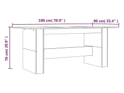Mesa de comedor madera de ingeniería roble ahumado 180x90x76 cm