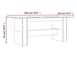 Mesa de comedor madera de ingeniería Sonoma gris 180x90x76 cm