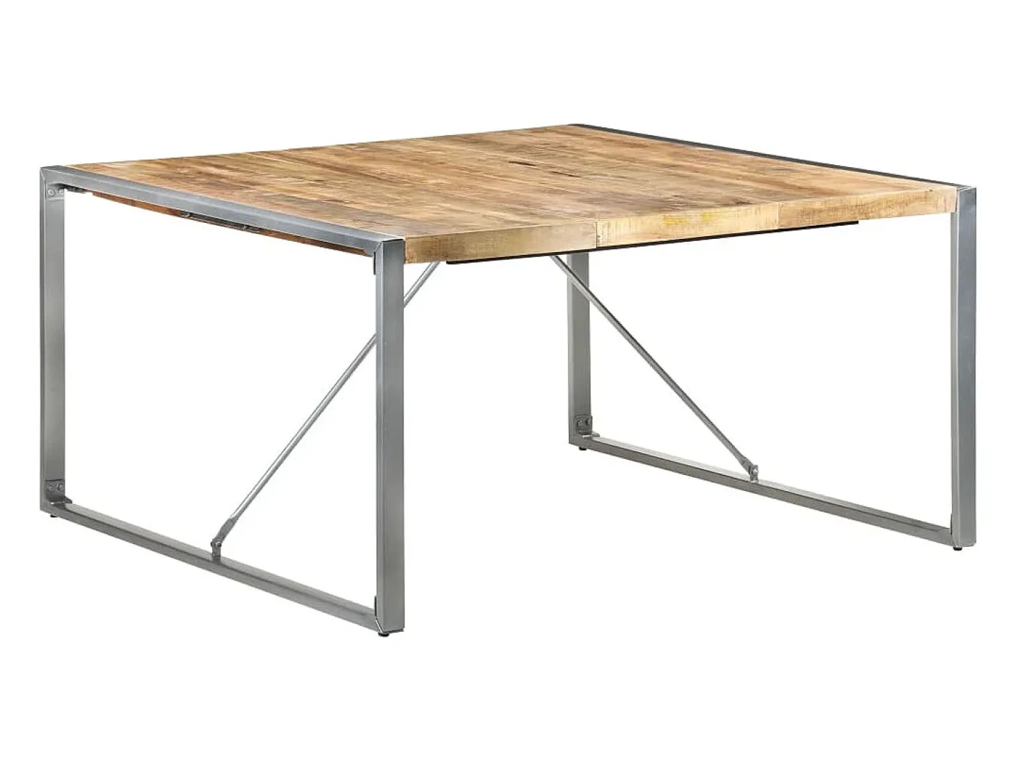 Mesa de comedor madera de mango rugosa 140x140x75 cm