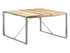 Mesa de comedor madera de mango rugosa 140x140x75 cm