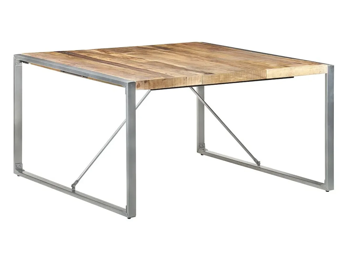 Mesa de comedor madera de mango rugosa 140x140x75 cm