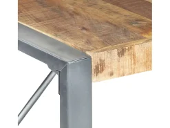 Mesa de comedor madera de mango rugosa 140x140x75 cm