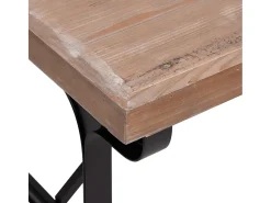 Mesa de comedor madera maciza de abeto y hierro 110x65x82 cm ES323955