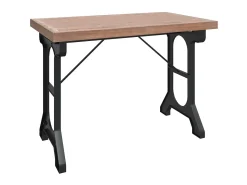 Mesa de comedor madera maciza de abeto y hierro 110x65x82 cm ES323955