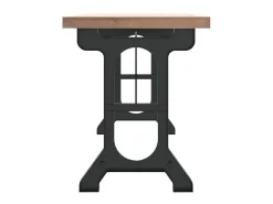 Mesa de comedor madera maciza de abeto y hierro 110x65x82 cm ES323955