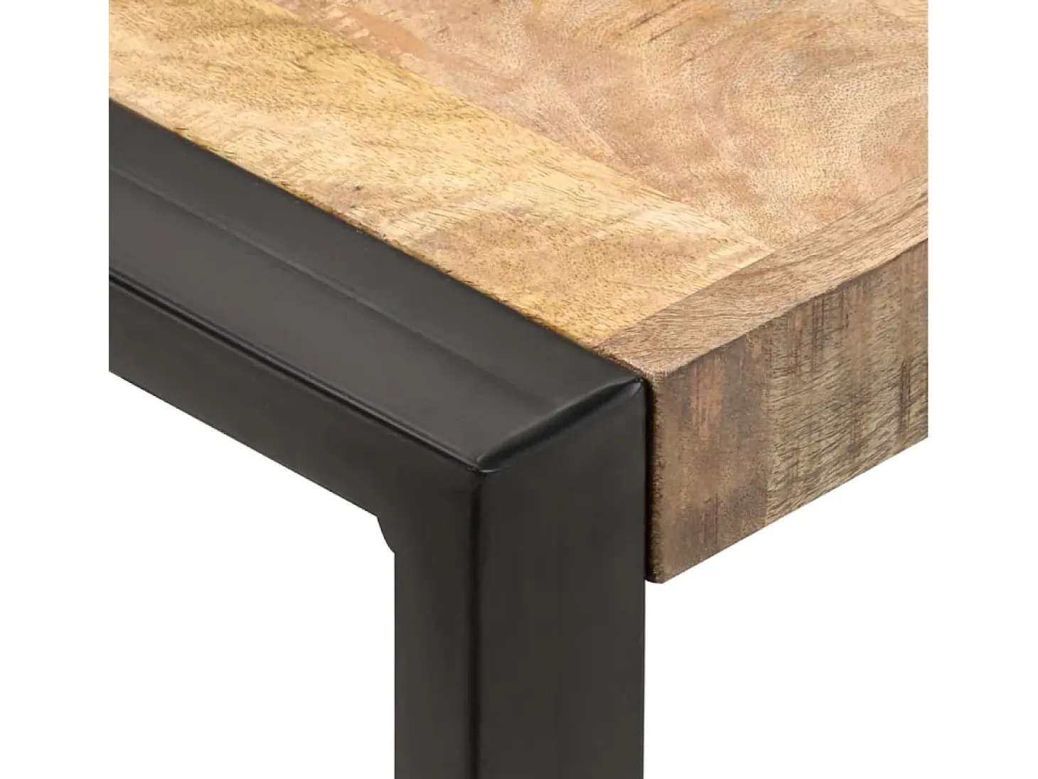 Mesa de comedor madera maciza de mango rugosa 70x70x75 cm