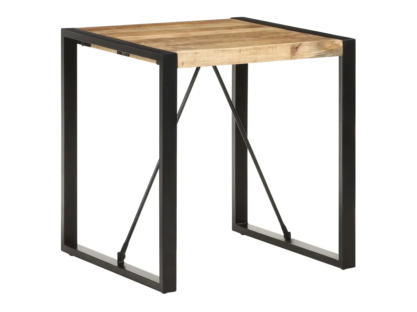 Mesa de comedor madera maciza de mango rugosa 70x70x75 cm