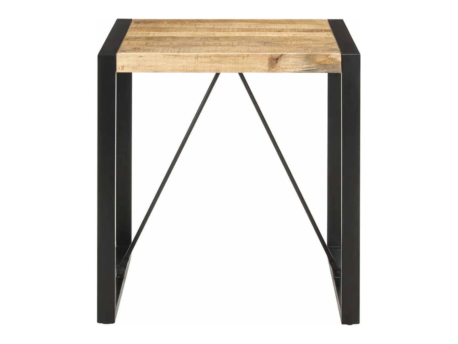 Mesa de comedor madera maciza de mango rugosa 70x70x75 cm