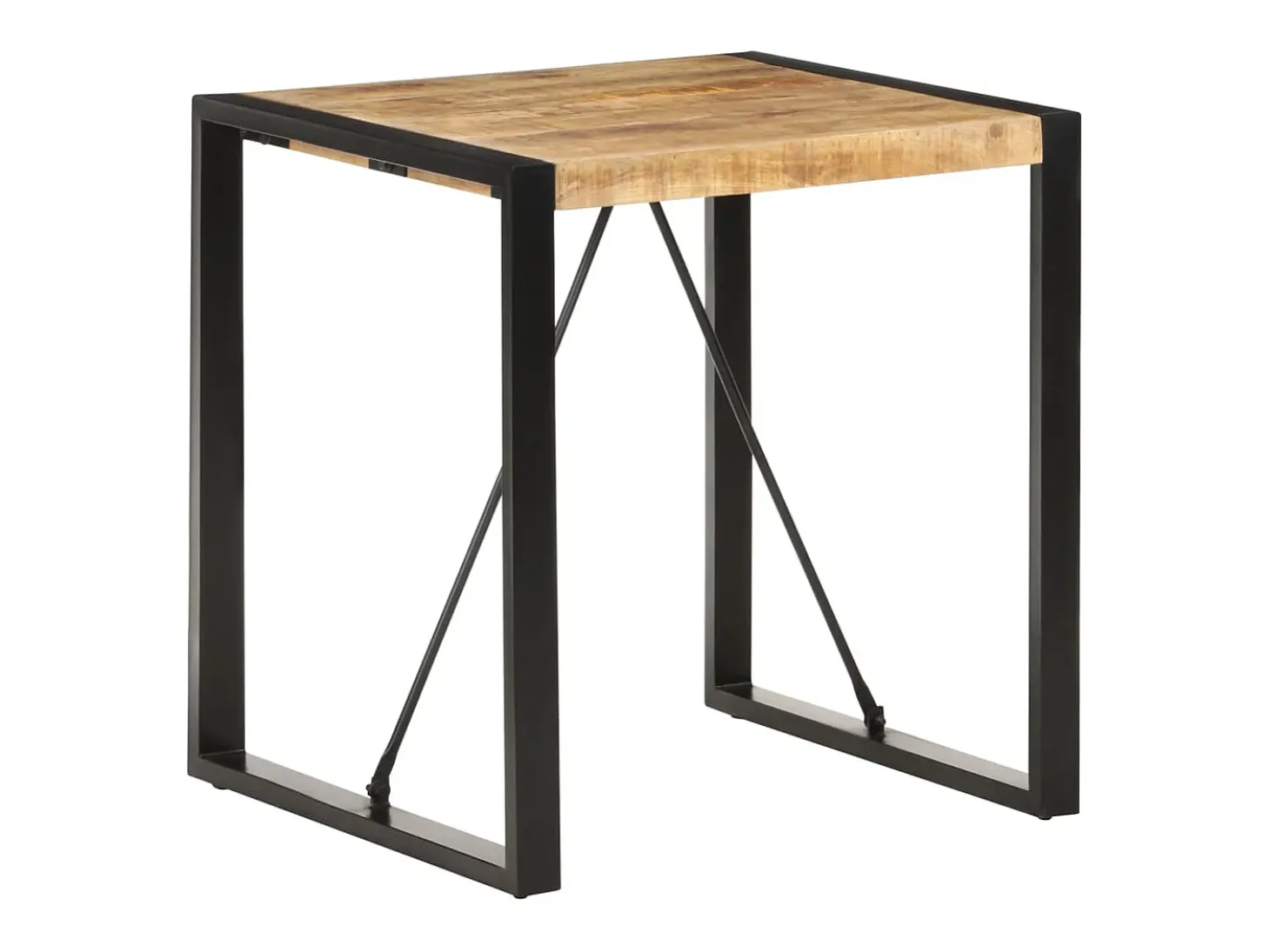 Mesa de comedor madera maciza de mango rugosa 70x70x75 cm