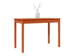 Mesa de comedor madera maciza de pino marrón cera 110x55x75 cm ES851509