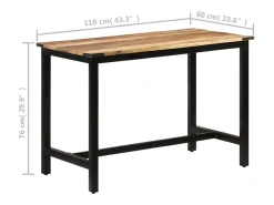 Mesa de comedor madera maciza de mango 110x60x76 cm