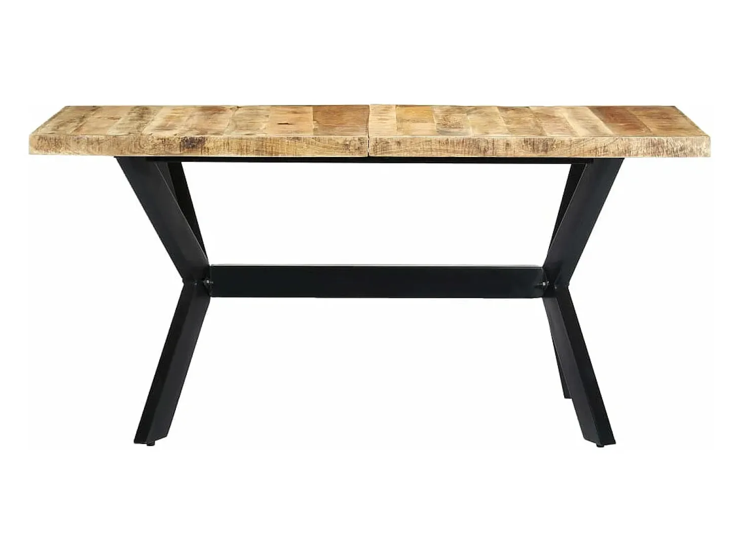 Mesa de comedor madera maciza de mango rugosa 160x80x75 cm