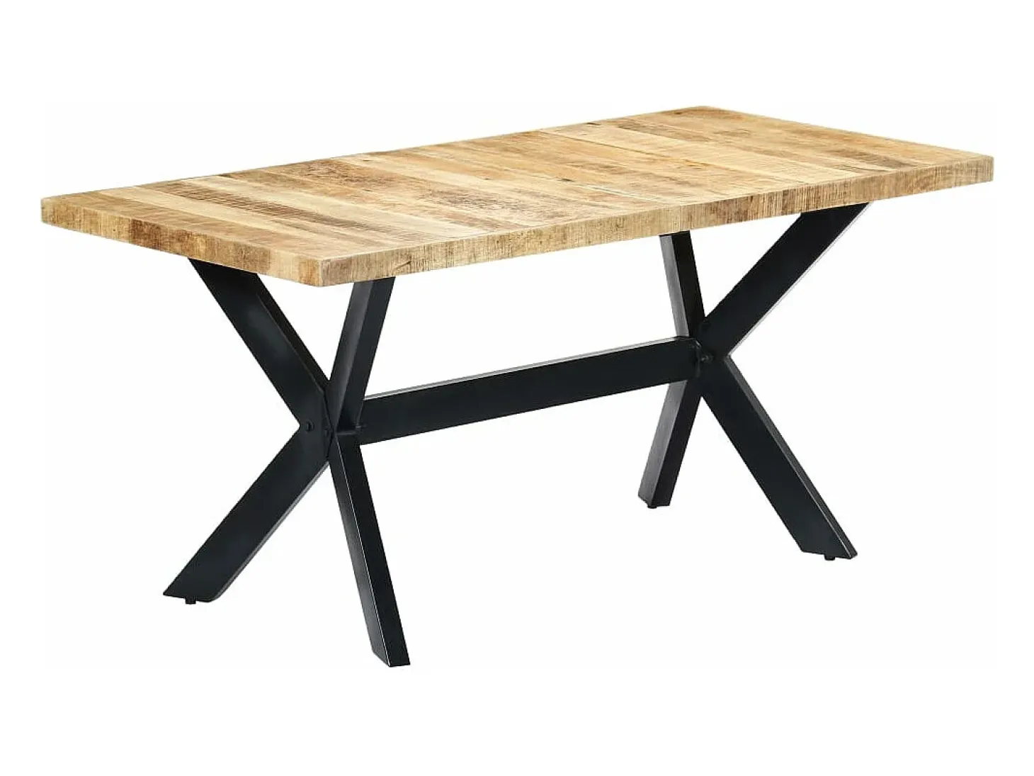 Mesa de comedor madera maciza de mango rugosa 160x80x75 cm
