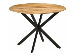Mesa de comedor madera maciza de mango y acero 110x78 cm