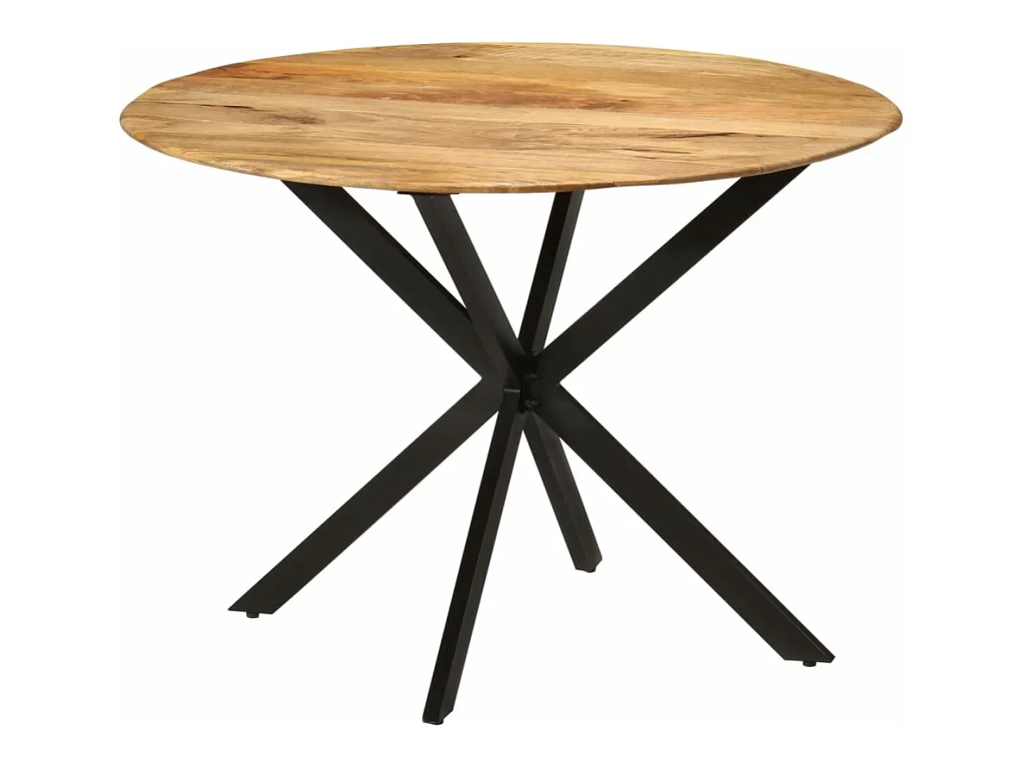 Mesa de comedor madera maciza de mango y acero 110x78 cm