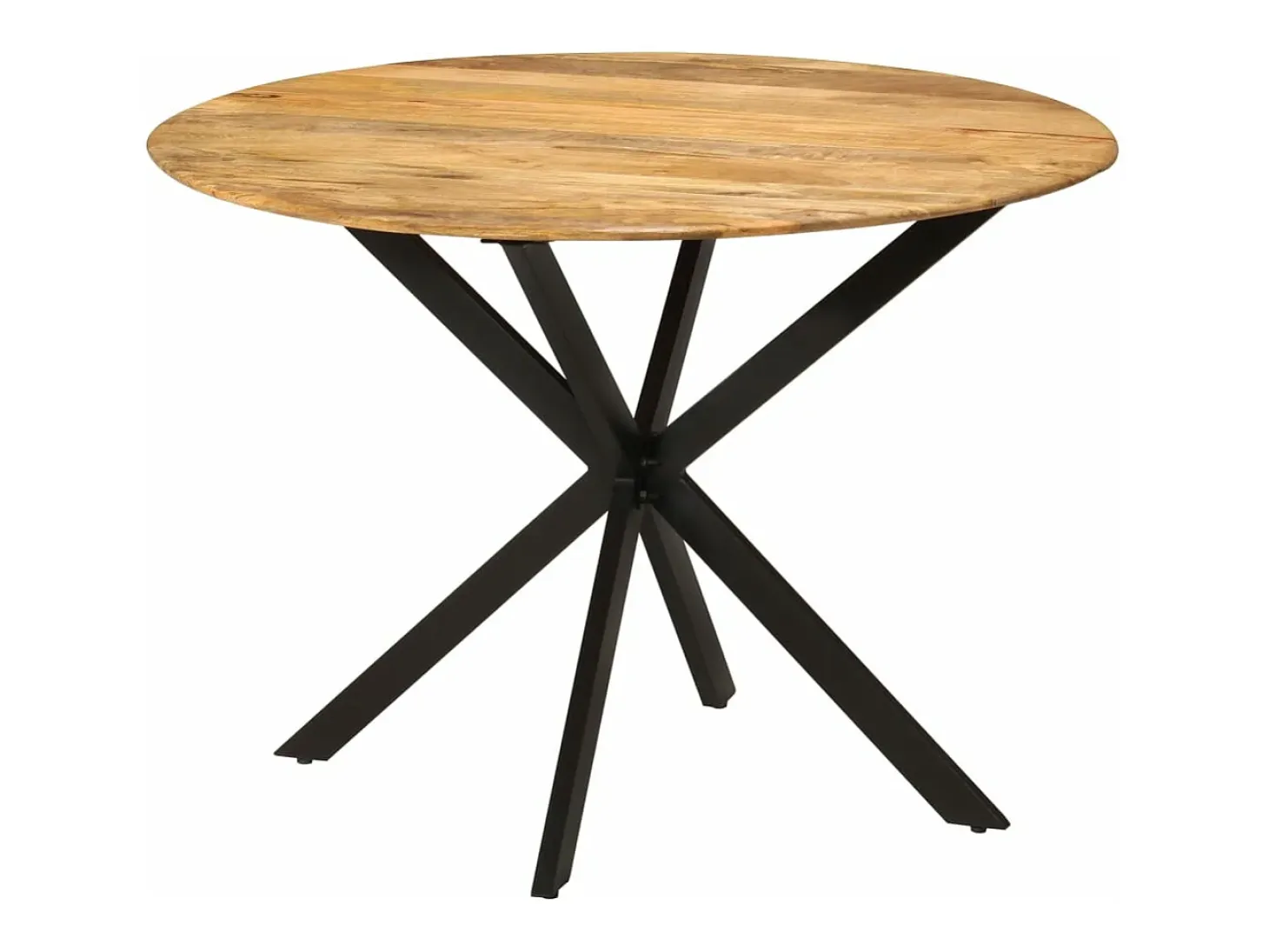 Mesa de comedor madera maciza de mango y acero 110x78 cm