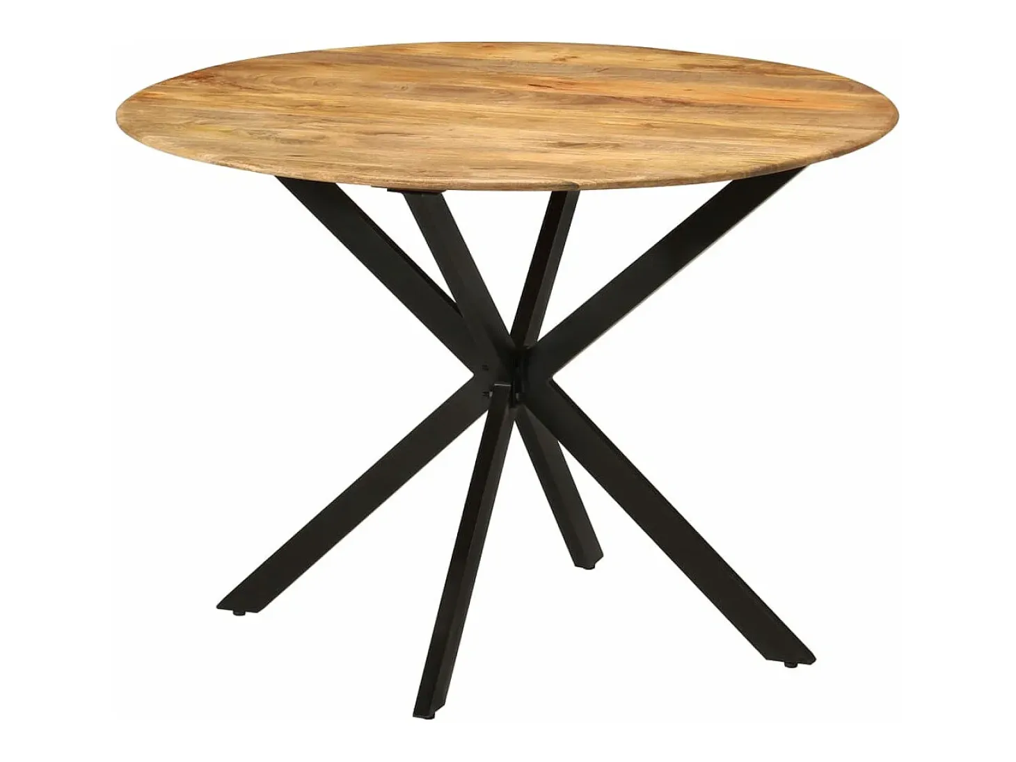 Mesa de comedor madera maciza de mango y acero 110x78 cm