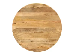 Mesa de comedor madera maciza de mango y acero 110x78 cm