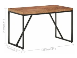 Mesa de comedor madera maciza de acacia y mango 120x60x76 cm