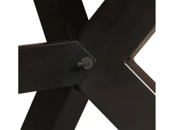 Mesa de comedor madera maciza reciclada y cruz de acero 180 cm