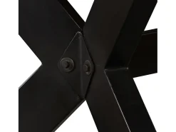 Mesa de comedor madera maciza reciclada y cruz de acero 180 cm