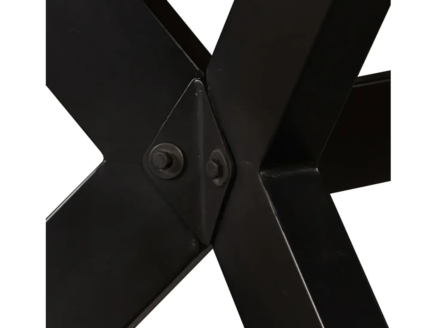 Mesa de comedor madera maciza reciclada y cruz de acero 180 cm