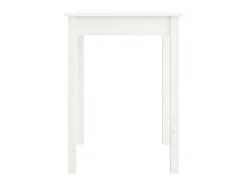 Mesa de comedor madera maciza de pino blanca 55x55x75 cm ES940432