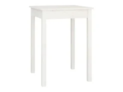 Mesa de comedor madera maciza de pino blanca 55x55x75 cm ES940432