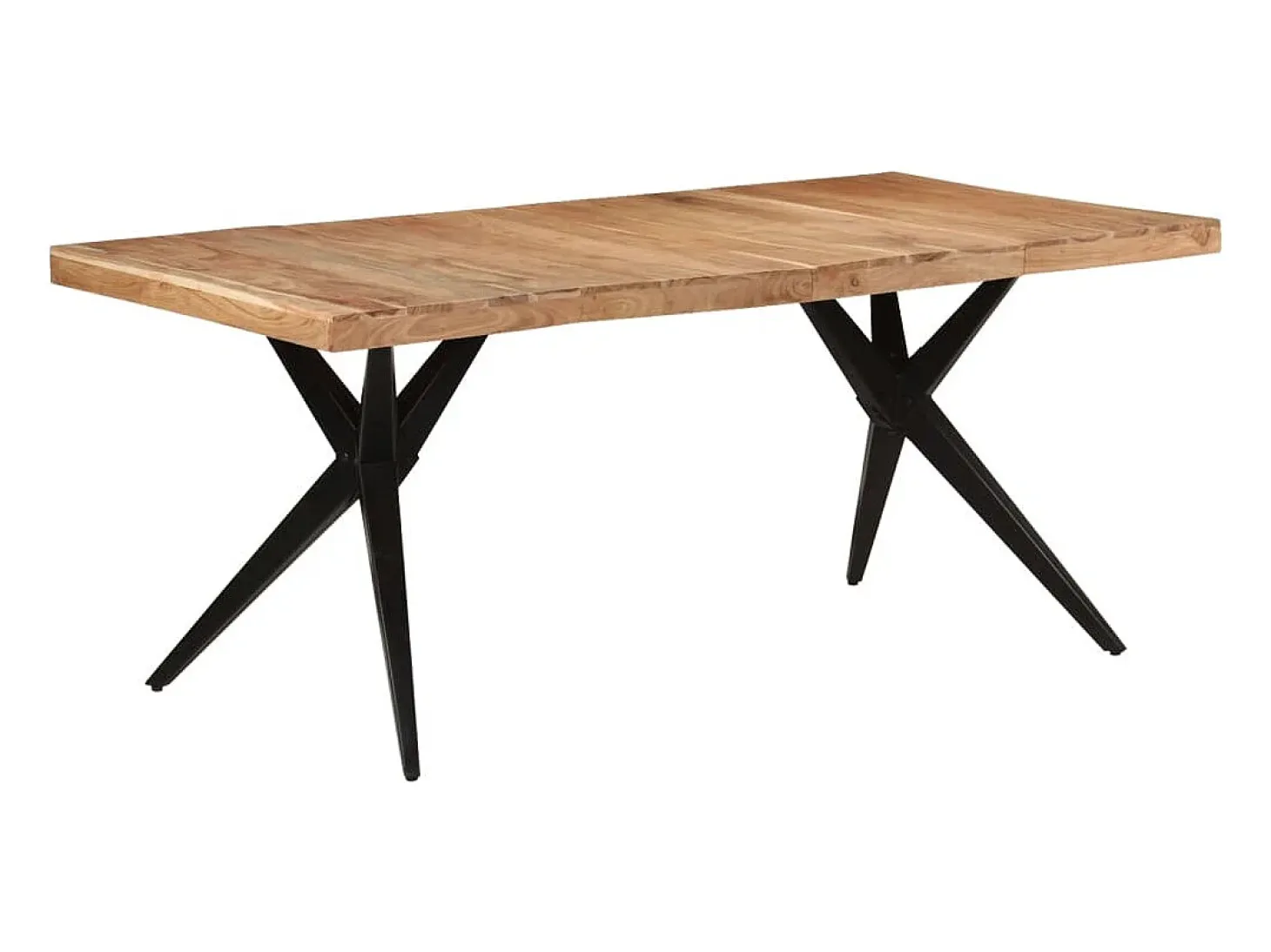 Mesa de comedor madera maciza de acacia negra 180x90x77 cm