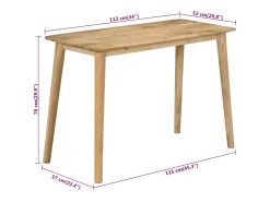 Mesa de comedor madera maciza de mango 112x52x76 cm