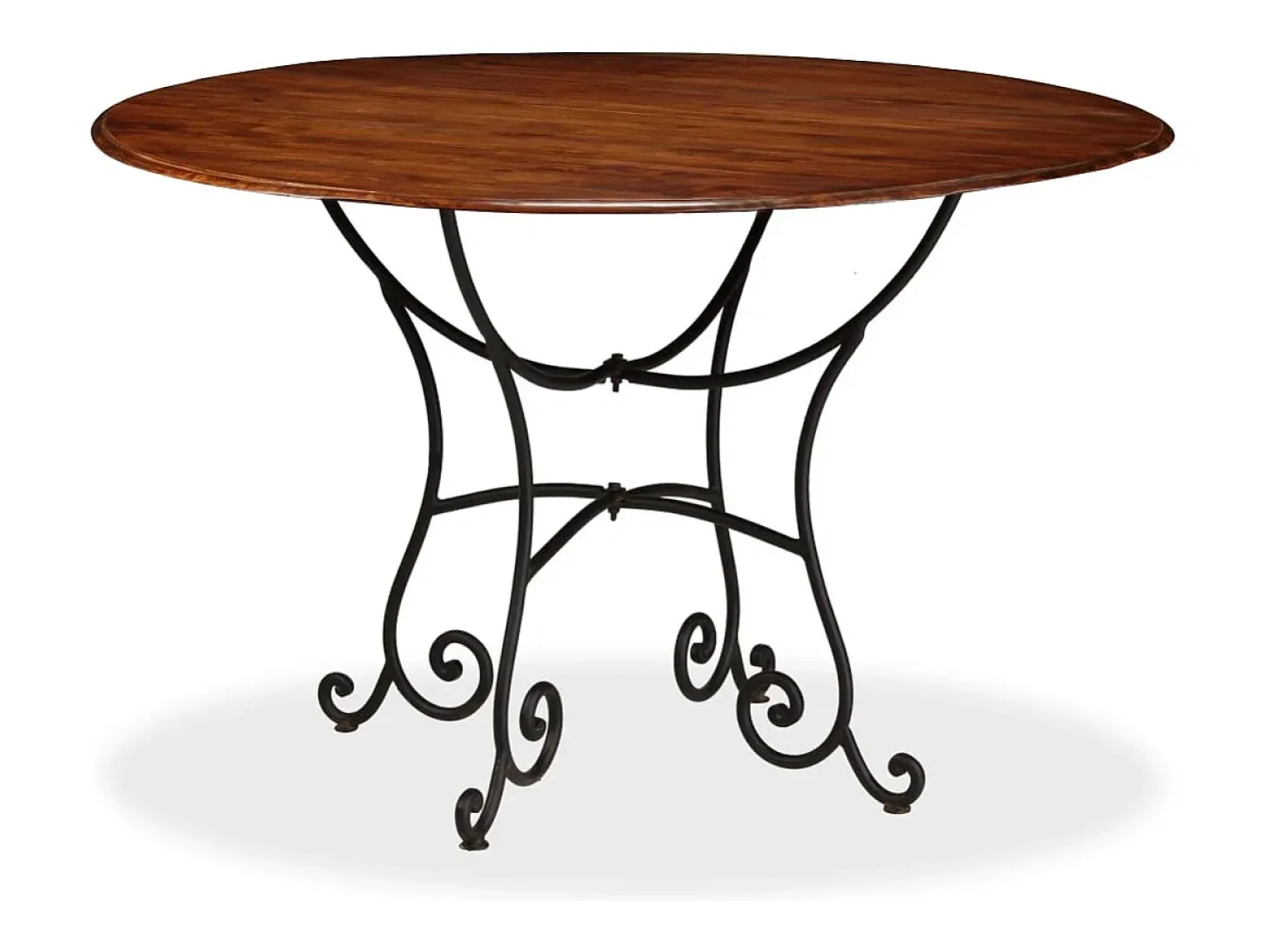 Mesa de comedor madera maciza de acacia acabado miel 120x76 cm