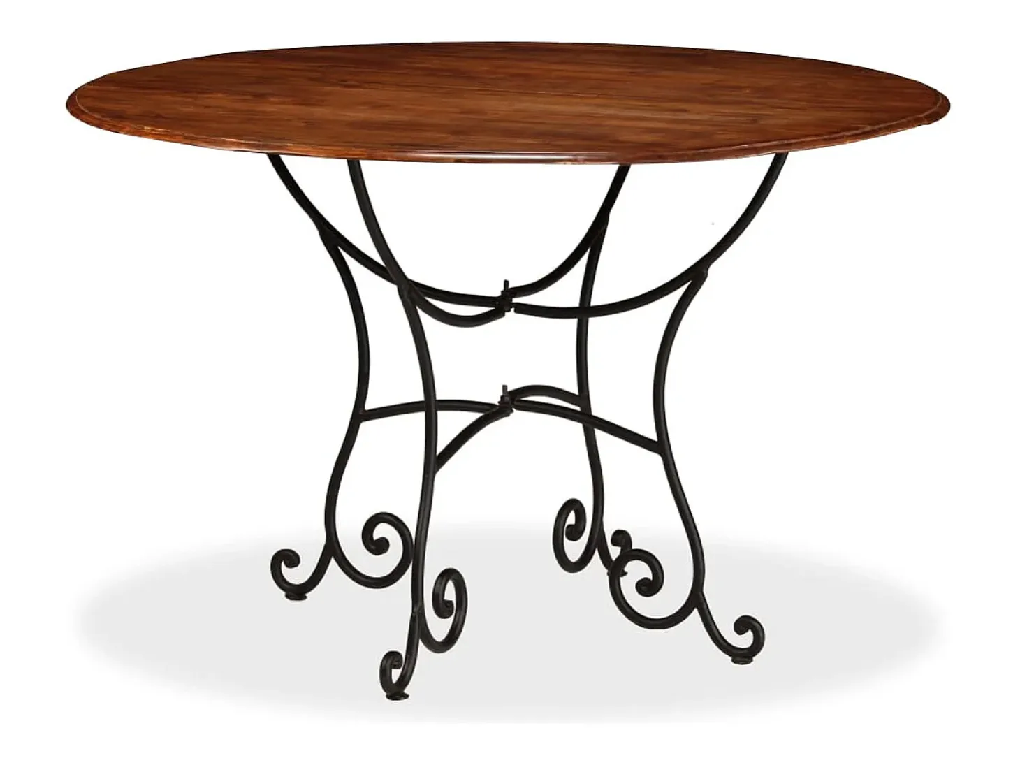 Mesa de comedor madera maciza de acacia acabado miel 120x76 cm