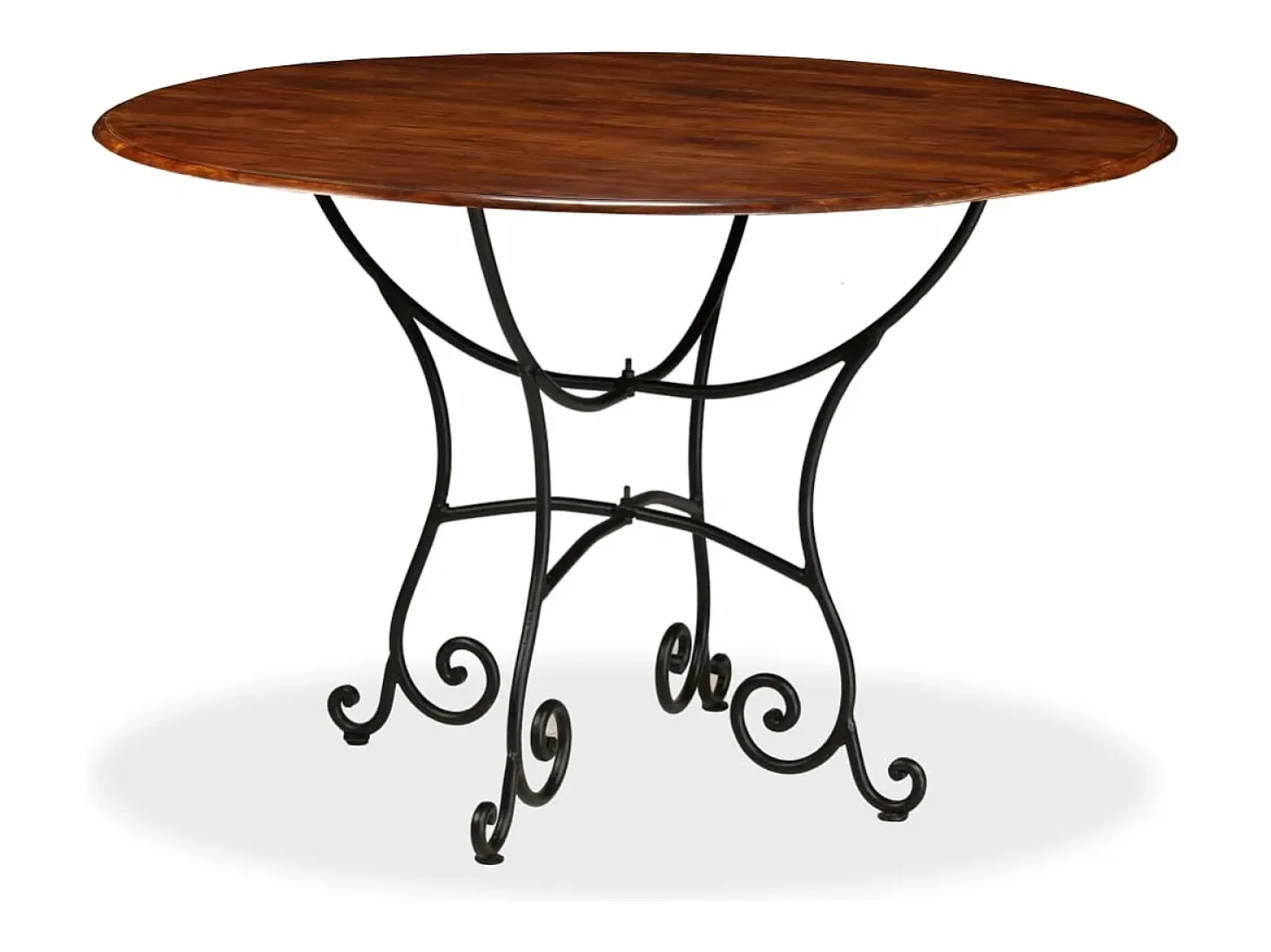 Mesa de comedor madera maciza de acacia acabado miel 120x76 cm