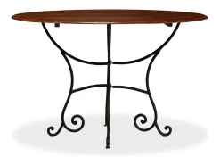 Mesa de comedor madera maciza de acacia acabado miel 120x76 cm
