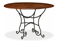 Mesa de comedor madera maciza de acacia acabado miel 120x76 cm
