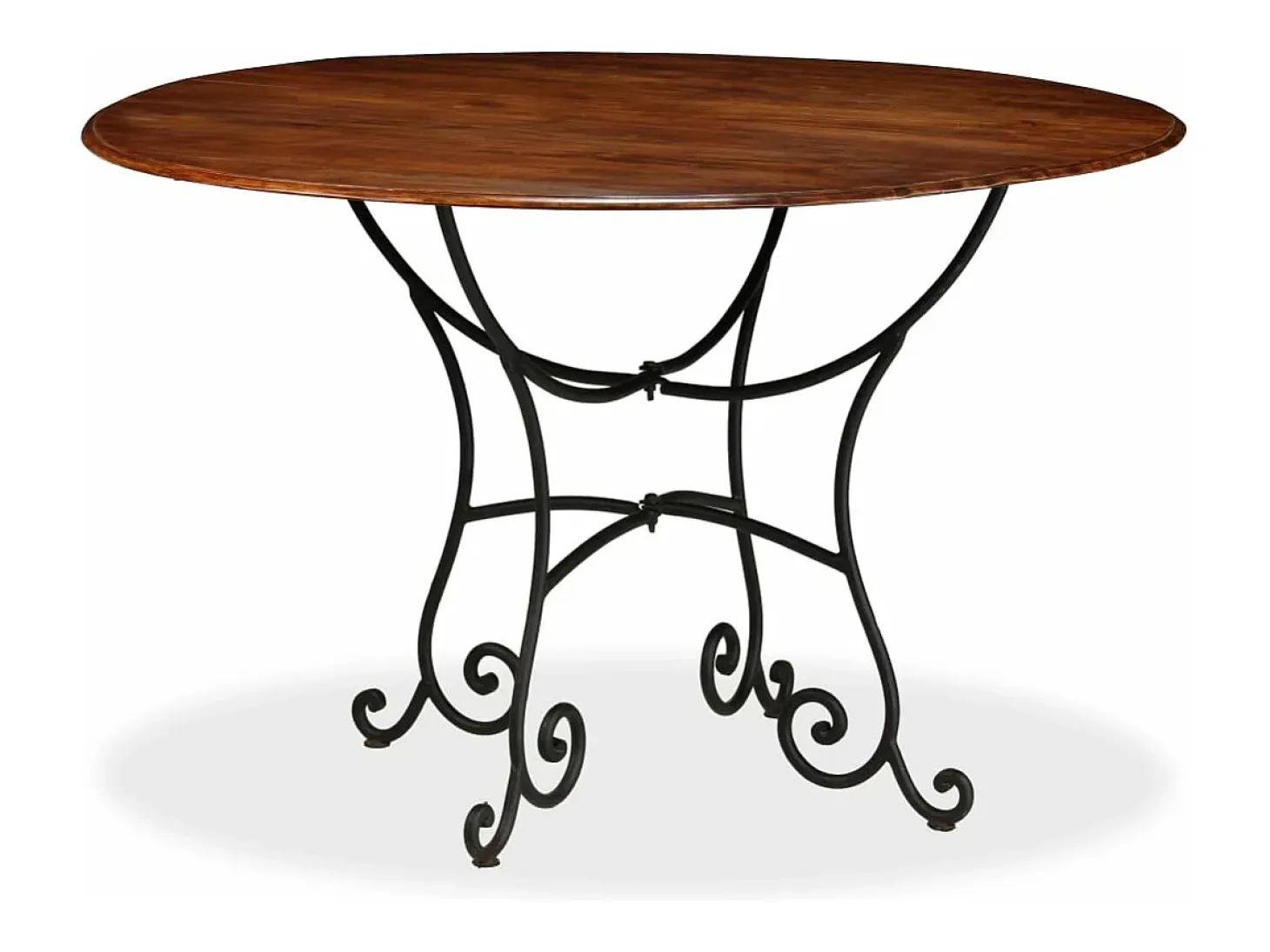 Mesa de comedor madera maciza de acacia acabado miel 120x76 cm