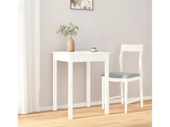 Mesa de comedor madera maciza de pino blanca 55x55x75 cm