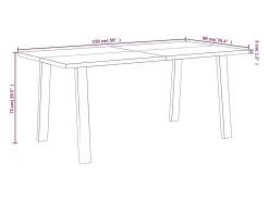 Mesa de comedor madera maciza de acacia 150x90x75 cm