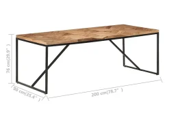 Mesa de comedor madera maciza de acacia y mango 200x90x76 cm